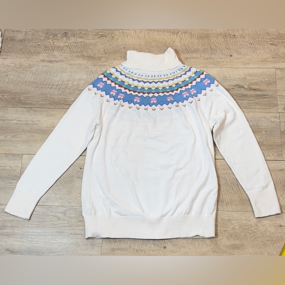 L.L. Bean Women’s Cotton/Cashmere Fair Isle Ribbed Turtleneck Sweater Size M - Picture 6 of 6